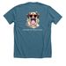 Pink Bubblegum, a Heather Deep Teal Premium Unisex Tee (back-view)