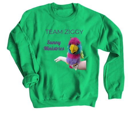 Team Ziggy, a Irish Green Crewneck Sweatshirt