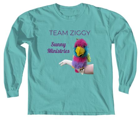 Team Ziggy, a Seafoam Comfort Colors Long Sleeve Tee