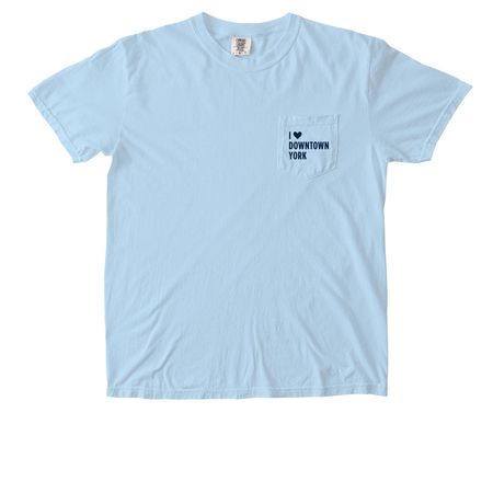I <3 Downtown York, a Chambray Comfort Colors Pocket Tee