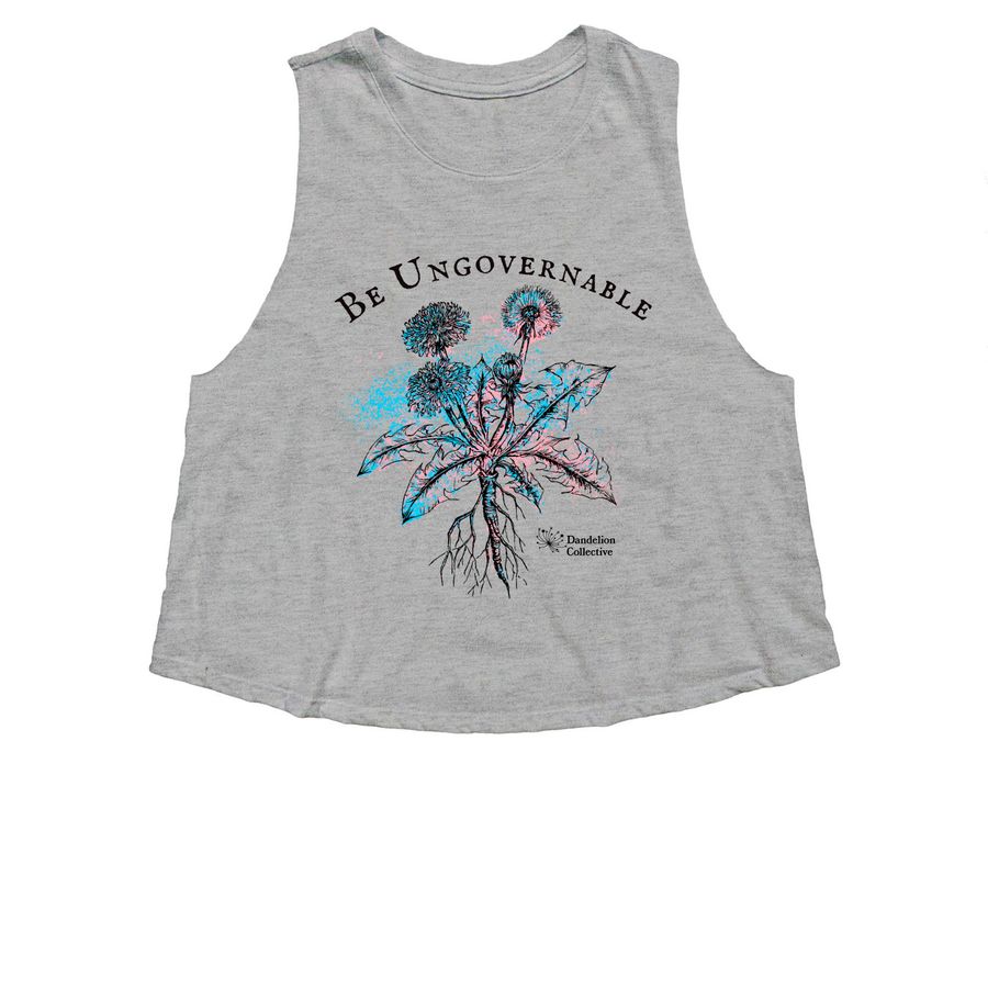 Shirts - Become Ungovernable - Splatter, a Athletic Heather Women's Cropped Racerback Tank