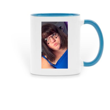 Mugs, a Light Blue Two-Tone Ceramic Mug