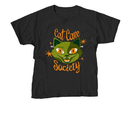 Frankenstein's Cat, a Black Youth Unisex Tee