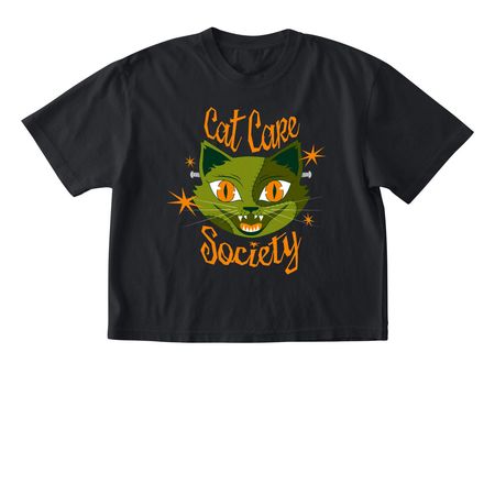 Frankenstein's Cat, a Black Comfort Colors Boxy Tee
