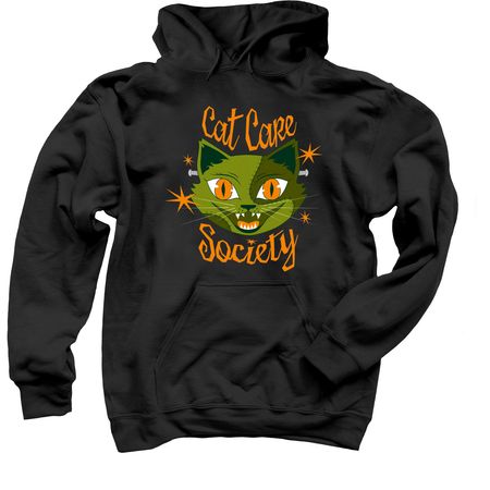 Frankenstein's Cat, a Black Pullover Hoodie