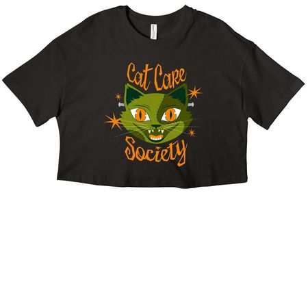Frankenstein's Cat, a Black Women?s Cropped Cotton Tee
