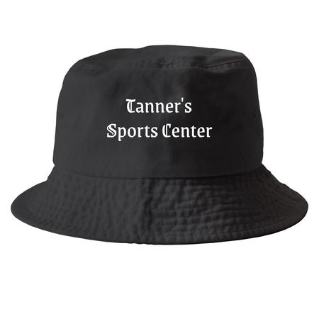 Tanners Hat, a Black Printed Bucket Hat