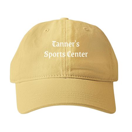 Tanners Hat, a Mustard Printed Pigment Dye Baseball Cap