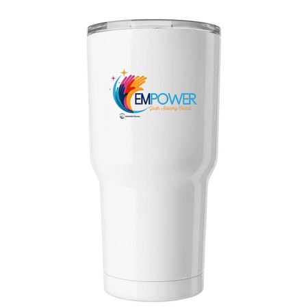 Be a Buddy Tumbler, a White Insulated Tumbler (back-view)