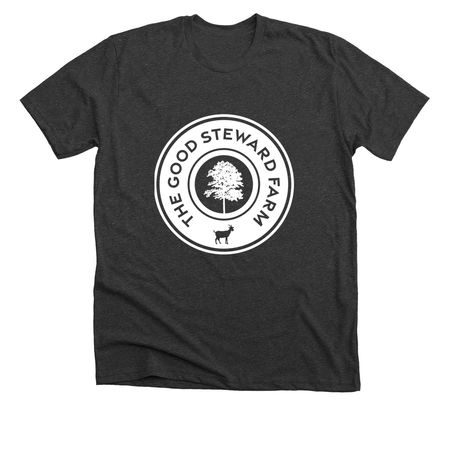 Good Steward Farm Goat Logo, a Dark Grey Heather Premium Unisex Tee