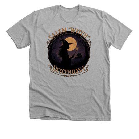 Salem "Witch" Descendant, a Athletic Heather Premium Unisex Tee