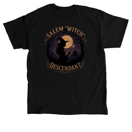 Salem "Witch" Descendant, a Black Classic Unisex Tee