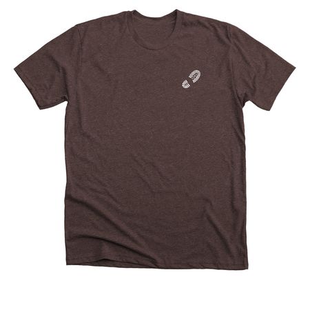 Take a Hike, a Heather Brown Premium Unisex Tee (back-view)
