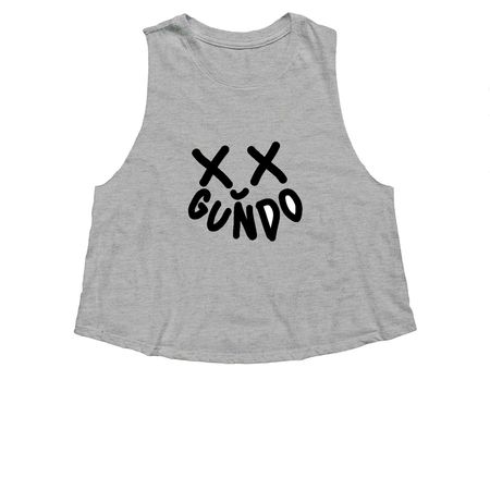 Gundo Women's Tanks, a Athletic Heather Women's Cropped Racerback Tank