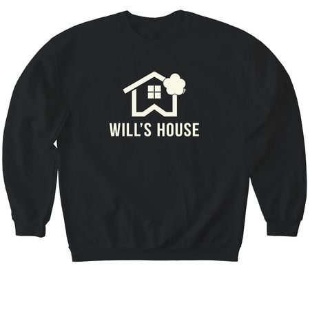 Will's House, a Black Softstyle Crewneck Sweatshirt