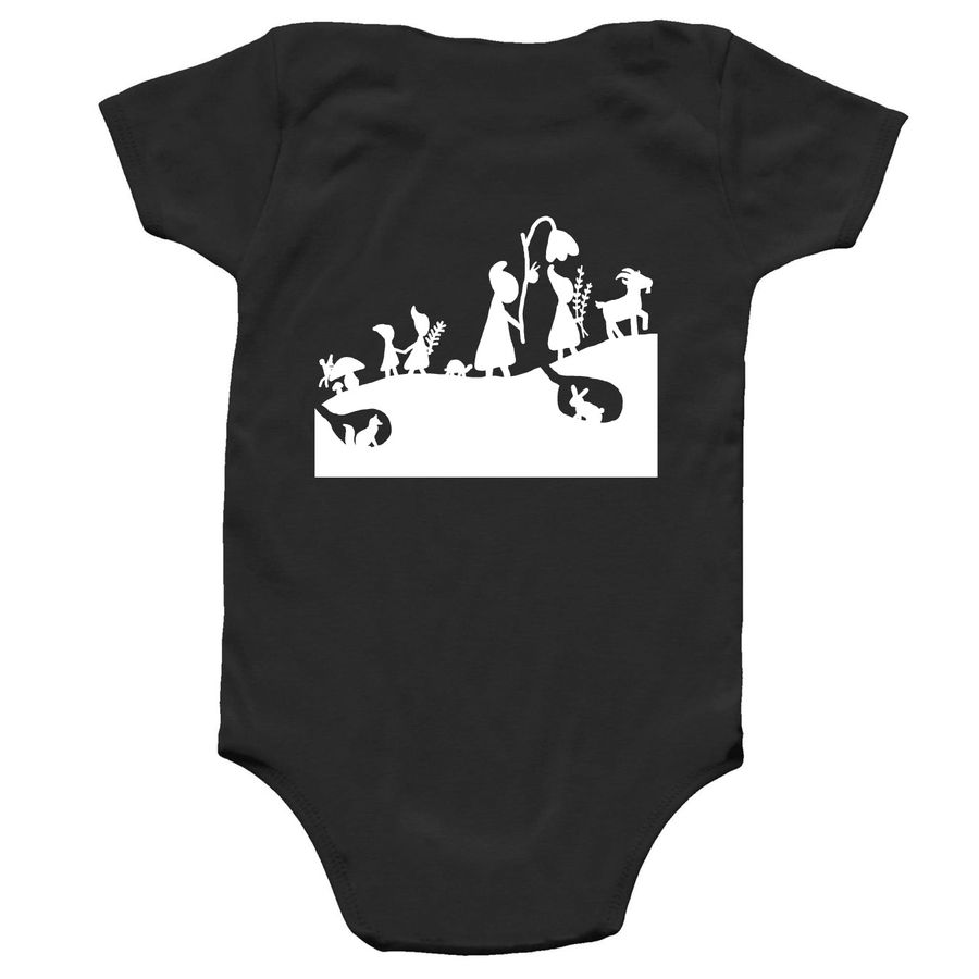 WFF Infant, a Black Infant Onesie (back-view)