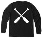 MUSTANG FOOTBALL, a Solid Black Blend Premium Long Sleeve Tee (back-view)