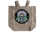 Sacred Bloom, a Pumice Recycled Cotton Tote Bag (back-view)