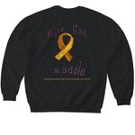 Support Maddie?s Fight!, a Black Softstyle Crewneck Sweatshirt (back-view)