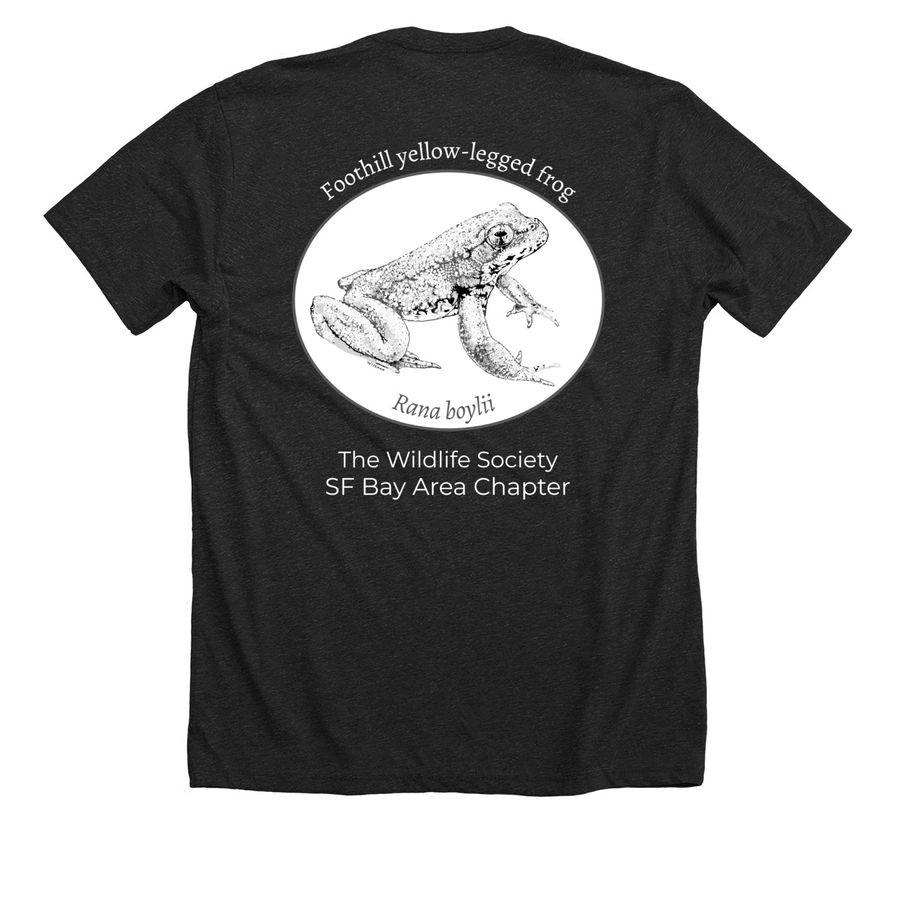 TWS Foothill yellow-legged frog, a Dark Grey Heather Premium Unisex Tee (back-view)