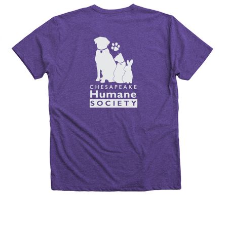 Tell Your Cat I Said, "Pspspsps.", a Purple Rush Premium V-Neck Tee (back-view)