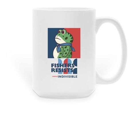Fishers Resists Frog Mug, a White Large Coffee Mug