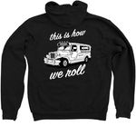 Uncle Mike's Jeepney - This Is How We Roll, a Black Zip Up Hoodie (back-view)