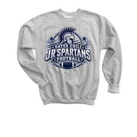 Gates Chili Jr Spartans Football, a Sport Grey Youth Crewneck Sweatshirt