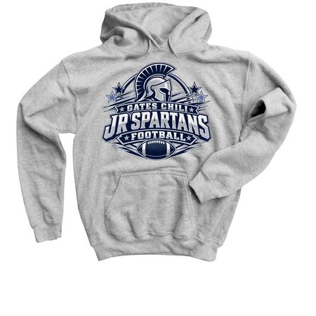 Gates Chili Jr Spartans Football, a Sport Grey Youth Pullover Hoodie