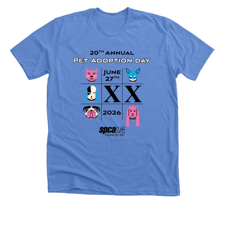 20th Annual Pet Adoption Day, a Heather Columbia Blue Premium Unisex Tee