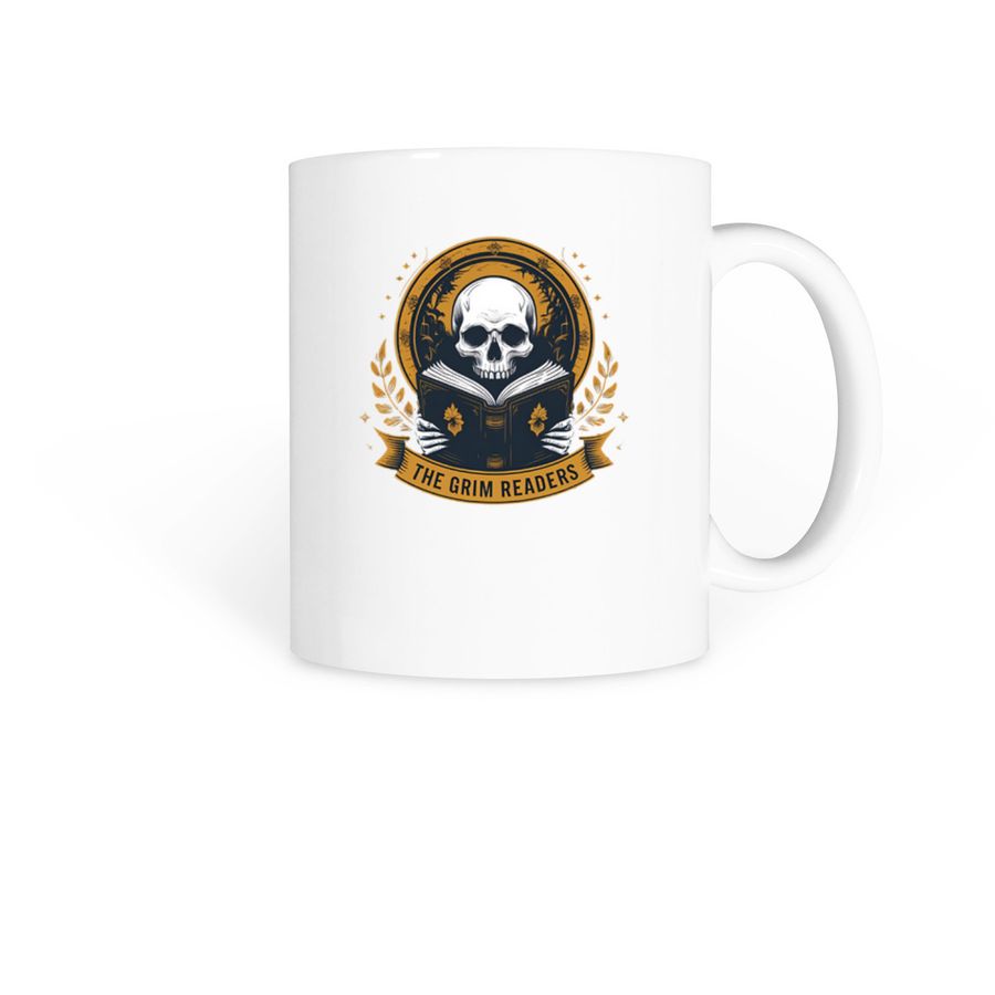 Grim Readers Mug, a White Coffee Mug