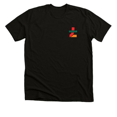 HONOUR-ELEVEN, a Solid Black Blend Premium Unisex Tee (back-view)