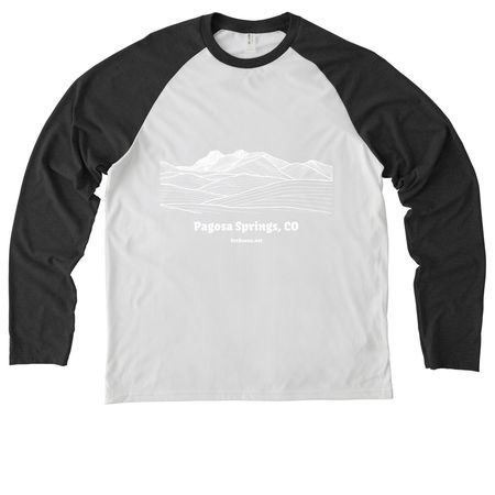 Pagosa Springs, CO, a Space Black/ Bright White Allmade Eco Triblend Colorblock Raglan Long Sleeve Tee
