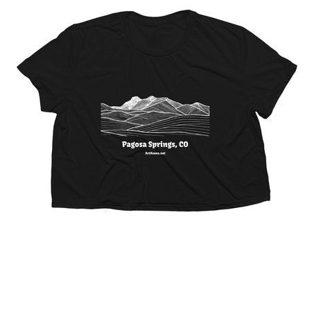 Pagosa Springs, CO, a Black Women?s Flowy Cropped Tee