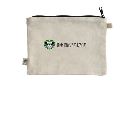 Mochi Pug Pouches, a Natural 9"x7" Hemp Blend Pouch (back-view)