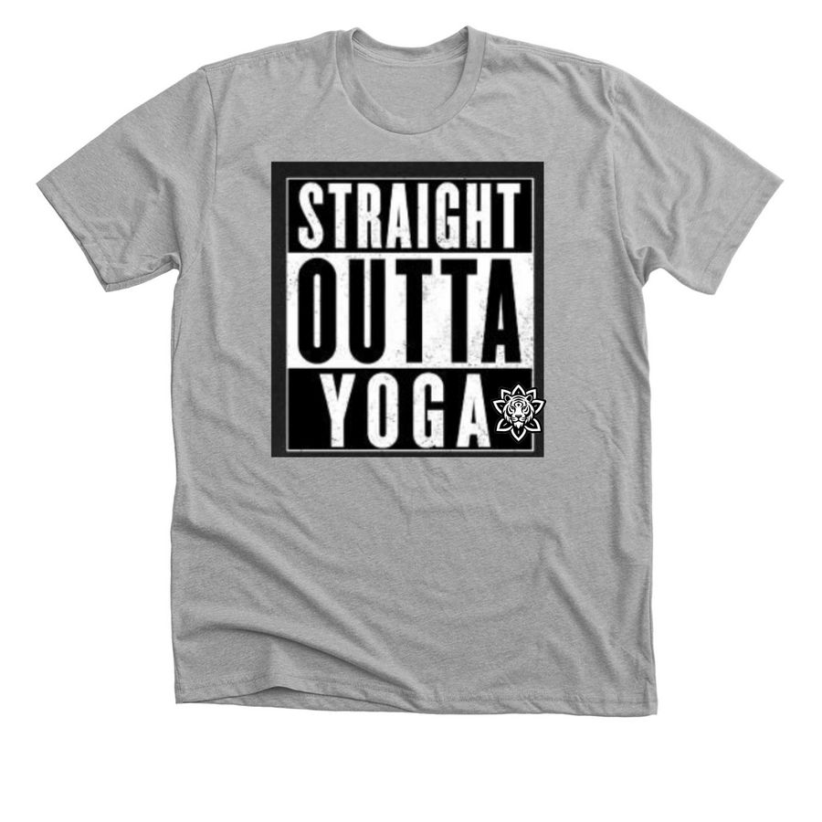 Straight Outta Yoga, a Athletic Heather Premium Unisex Tee