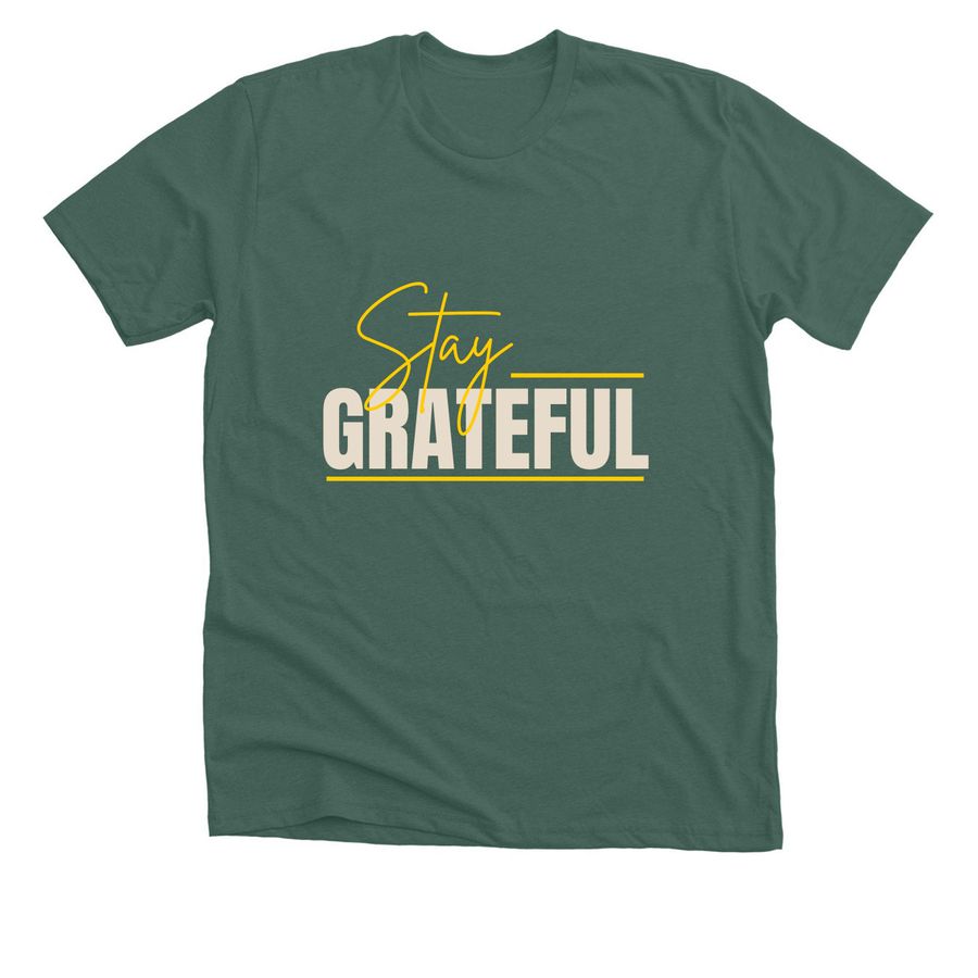 The Power of Gratitude, a Heather Forest Premium Unisex Tee