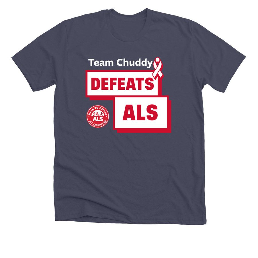 Team Chuddy, a Heather Midnight Navy Premium Unisex Tee