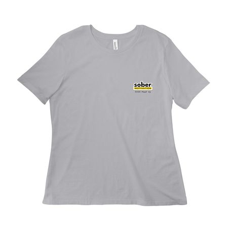 Sober Motivation, a Solid Athletic Grey Women?s Relaxed Cotton Tee