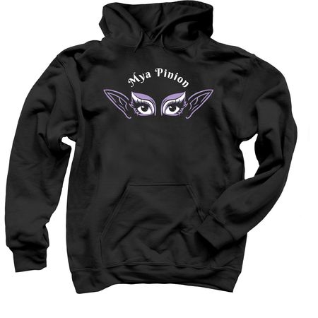 Mya Pinion, a Black Pullover Hoodie