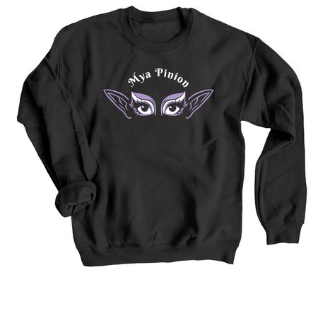 Mya Pinion, a Black Crewneck Sweatshirt