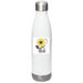 CHOP logo water bottle, a White Stainless Steel Water Bottle (back-view)