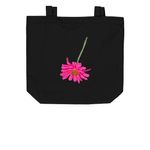 We have to take care of eachother blue tote&nbsp;, a Black Organic Cotton Tote Bag (back-view)
