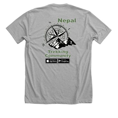 Trekking Community, a Athletic Heather Premium Unisex Tee (back-view)