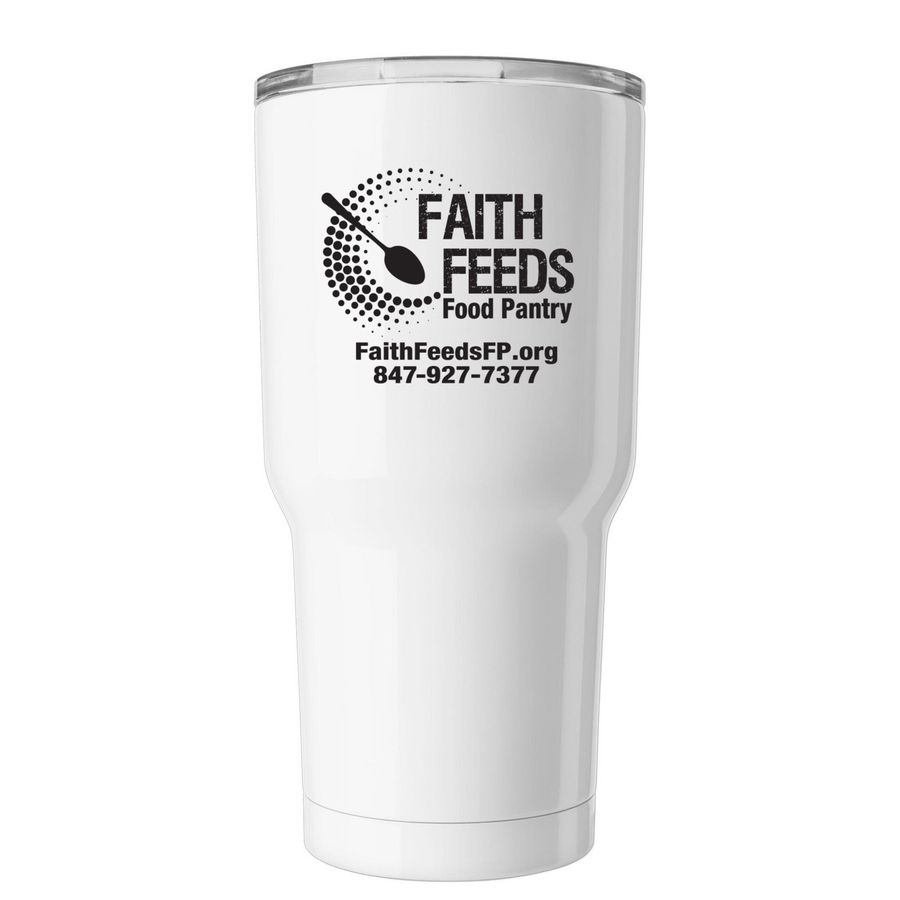 Faith Feeds tumbler, a White Insulated Tumbler