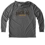 The Back 40 catalogue&nbsp;, a Aluminum Grey Allmade Eco Triblend Hoodie Tee (back-view)