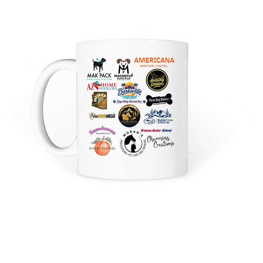 Golden Rush Coffee Mug, a White Coffee Mug (back-view)