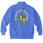 We are GSEMG Shirts, a Flo Blue Comfort Colors Quarter Zip Pullover (back-view)