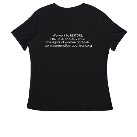 V-Neck WoLF T-Shirt, a Black Women's Relaxed V-Neck Tee (back-view)