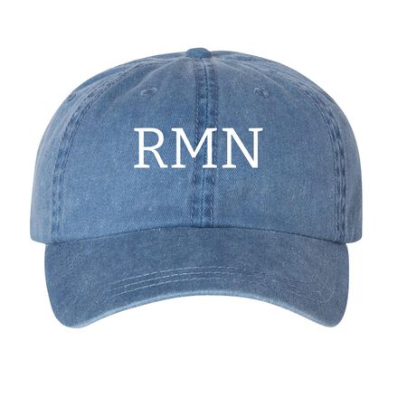 RMN Baseball Cap & Bucket Hat, a Royal Blue Printed Pigment Dye Baseball Cap